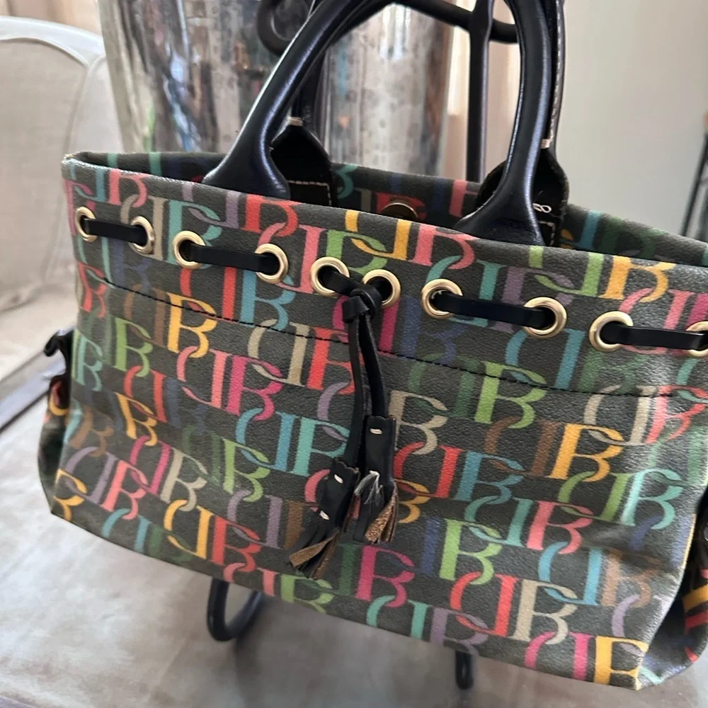 DOONEY & BOURKE Rainbow Block Monogram Y2K Tassel Bag